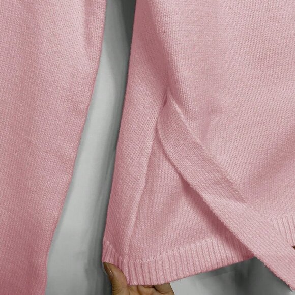 Pink Casual Women's Loose Tie-Front Long Sleeve Cardigan Tops - Picture 8 of 8